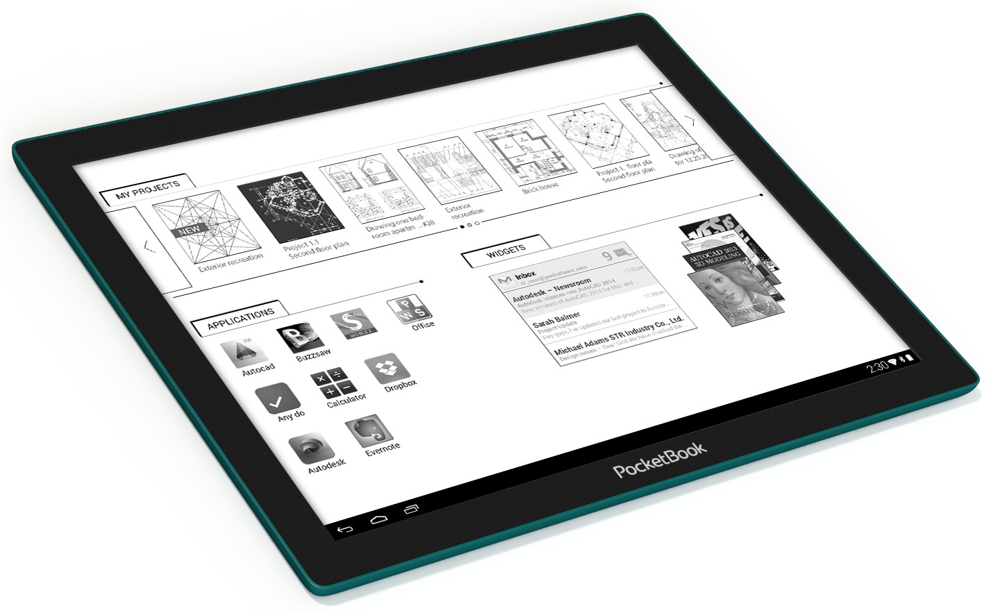 PocketBook CAD Reader - уникальный 13" ридер-планшет c E-Ink Fina экраном и чертежным софтом