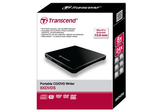 Transcend выпустила самый тонкий в мире DVD привод (TS8XDVDS-K)