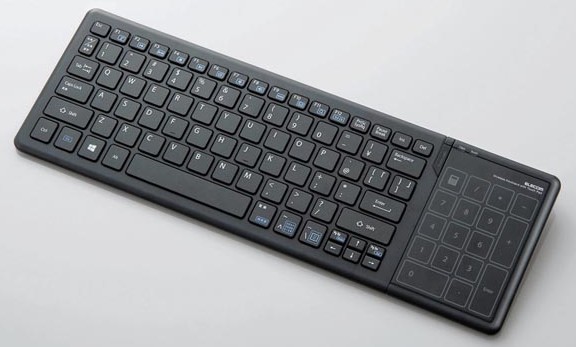 Беспроводная клавиатура Elecom TK-FDP055BK с большой сенсорной панелью для Windows 8