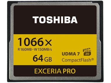 Toshiba EXCERIA PRO CF - одни из быстрейших в мире карт памяти формата CompactFlash с индексом скорости 1066х
