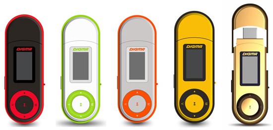 Digma U1 - недорогой MP3 плеер в броском оформлении