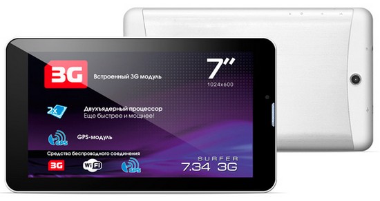Explay Surfer 7.34 3G - компактный планшет с 3G и GPS