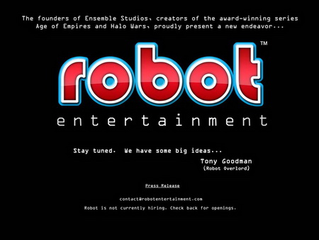Представительство в Сети Robot Entertainment пока довольно скромное